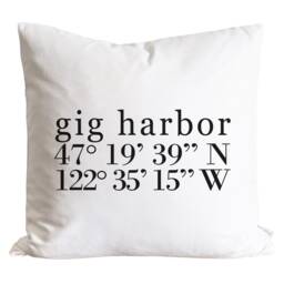 Personalized City Gps Coordinates Pillow Cover - Custom Latitude Longitude Location Wedding Anniversary Housewarming Gift - thumbnail 2