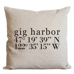 Personalized City Gps Coordinates Pillow Cover - Custom Latitude Longitude Location Wedding Anniversary Housewarming Gift - thumbnail 1