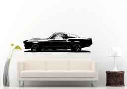 Classic Old School Antique American Muscle Sports Racing Fast Car Automobile Vehicle Wall Decal Vinyl Sticker Mural Room Decor L702 - thumbnail 1