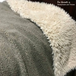 Faux Fur Throw Blanket - Reversible Sherpa Fleece Lining - thumbnail 3