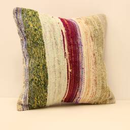 Handmade Square Kilim Pillow 18x18 Inch(45x45 cm Sofa Turkish Kilim Pillowcover Chair Small Oblong Cushioncover Tral Pillow 4Kbf-147 - thumbnail 2