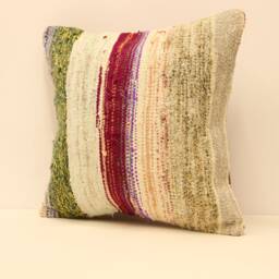 Handmade Square Kilim Pillow 18x18 Inch(45x45 cm Sofa Turkish Kilim Pillowcover Chair Small Oblong Cushioncover Tral Pillow 4Kbf-147 - thumbnail 3