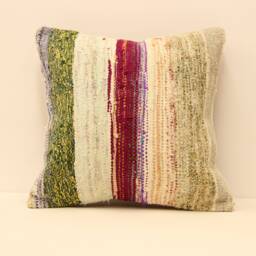 Handmade Square Kilim Pillow 18x18 Inch(45x45 cm Sofa Turkish Kilim Pillowcover Chair Small Oblong Cushioncover Tral Pillow 4Kbf-147 - thumbnail 1
