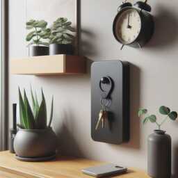 Modern 3D Printed Key Holder Rent-Friendly Wall Mount - thumbnail 4