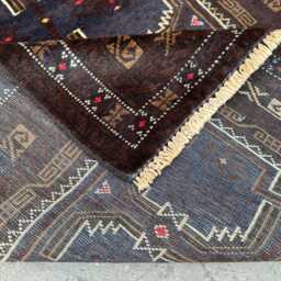 Antique 3x10.2 Baluchi Runner Rug - Hand-Tufted Wool Tribal Floor , Boho Chic Earthy Geometric Design Kitchen Hallway - thumbnail 4