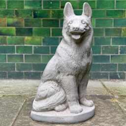 Garden German Shepherd Sculpture Concrete Dog Decoration Outdoor Puppy Statue Stone Guardian Figurine For Yard Pet Memorial - thumbnail 1