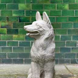 Garden German Shepherd Sculpture Concrete Dog Decoration Outdoor Puppy Statue Stone Guardian Figurine For Yard Pet Memorial - thumbnail 4