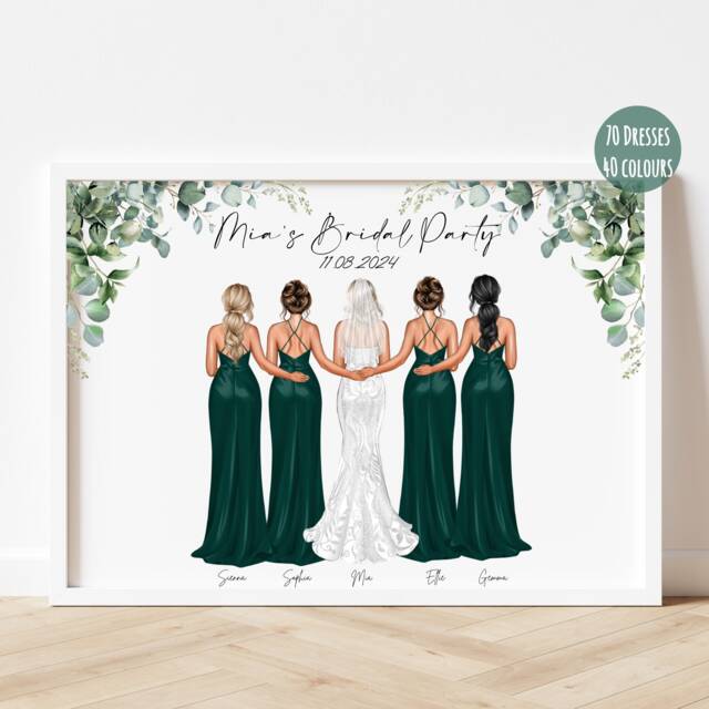 Personalised Bridesmaid Print, Bridal Party Gift For Bridesmaid, Bride From Maid Of Honour - image 1