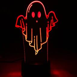 Halloween Night Light - Ghost Gift Personalised Led Lamp Reusable - thumbnail 2