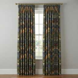 Custom Made William Morris Strawberry Thief Grey Blackout/Lining Curtains 3 - thumbnail 1