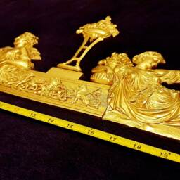 Large French Louis Xvi Style Decorative Wall Furniture Applique Onlay Plaque Moulding Pediment Gold Gilt Plastic Decoration - thumbnail 2