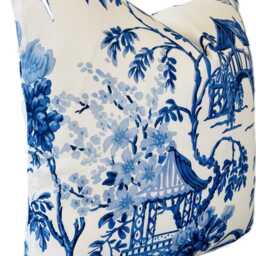 Brunshwig & Fils Tongli Blue & White Cushion Cover Pillow Double Sided - thumbnail 3