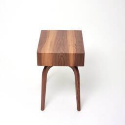 Mid Century Modern Solid Walnut Nightstand With Drawer, Midcentury Bedside Table - thumbnail 3