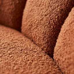 Round Sofa, Terracotta Boucle Couch, Circular Daybed Sofa Small Living Room, Boho Curved Channel Back Handmade Furniture Gift - thumbnail 4