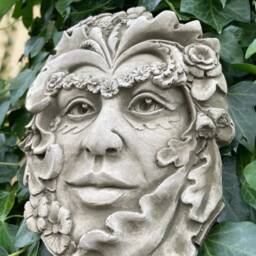 Spring Green Man Stone Hanging Plaque - Four Seasons Ivy Outdoor Garden Ornament Gift - thumbnail 3
