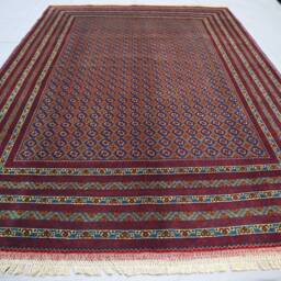 7x10 Navy Blue Bukhara Rug Afghan Hand Knotted Veg Dyes Wool Area Rug, Turkmen Tribal For Living Room, Bedroom Carpet, Oriental - thumbnail 3