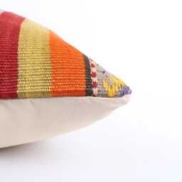 Vintage Turkish Kilim Pillow Cover Handwoven Wool Cushion, 16x16 - thumbnail 4