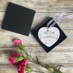 Personalised Teacher Christmas Ornament, Thank You For Helping Me Grow, Nursery Gift, Keepsake - thumbnail 3