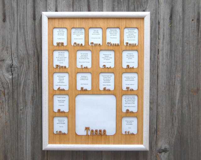 School Years Picture Frame - Holds 5.25x5.25 & 2x2.5 Photos Personalized With Name 12x16 Birth Thru 12Th Grade Newborn-18 - image 1