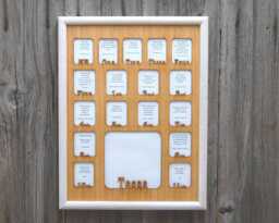 School Years Picture Frame - Holds 5.25x5.25 & 2x2.5 Photos Personalized With Name 12x16 Birth Thru 12Th Grade Newborn-18 - thumbnail 1