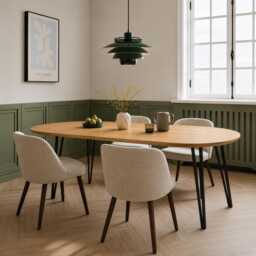 Expandable Round Dining Kitchen Table, Solid Sustainable Oak, Customisable, Oakwell Collection