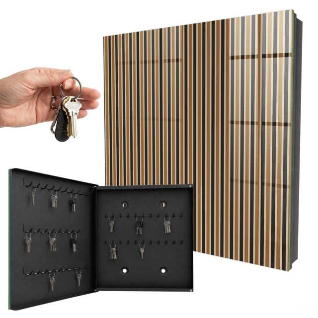 Minimalist Stripes Key Cabinet For Home, Brown Box Backgrounds & Patterns, Lovers Of Modern Design - image 1