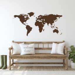 Large World Map Wall Decal Travel Vinyl Sticker, Apartment Office Decor C030 - thumbnail 4
