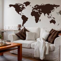 Large World Map Wall Decal Travel Vinyl Sticker, Apartment Office Decor C030 - thumbnail 3