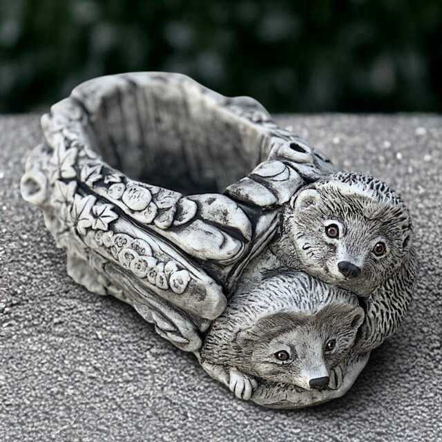 Concrete Hedgehog Sculpture Cement With Plant Pot Statue Stone Flower Ornament Outdoor Planter Decoration Lover Gift Yard Art - image 1