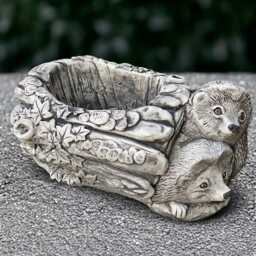 Concrete Hedgehog Sculpture Cement With Plant Pot Statue Stone Flower Ornament Outdoor Planter Decoration Lover Gift Yard Art - thumbnail 3