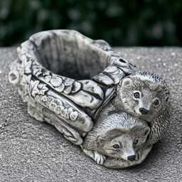 Concrete Hedgehog Sculpture Cement With Plant Pot Statue Stone Flower Ornament Outdoor Planter Decoration Lover Gift Yard Art - thumbnail 1