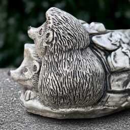 Concrete Hedgehog Sculpture Cement With Plant Pot Statue Stone Flower Ornament Outdoor Planter Decoration Lover Gift Yard Art - thumbnail 4