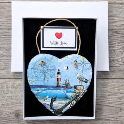 Nautical Slate Plaque Lighthouse, Ship & Anchor Beach Decor - 15cm - thumbnail 2