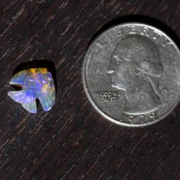 Opal Purple Flashing Fire Fish Carving - 1.7 Cts Double Sided - thumbnail 3