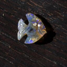 Opal Purple Flashing Fire Fish Carving - 1.7 Cts Double Sided - thumbnail 2