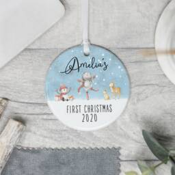 Personalised Baby's First Christmas Decoration, Babys Keepsake, New Baby Gift, 1st Bauble, Gift - thumbnail 1