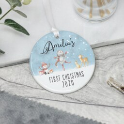Personalised Baby's First Christmas Decoration, Babys Keepsake, New Baby Gift, 1st Bauble, Gift - thumbnail 3