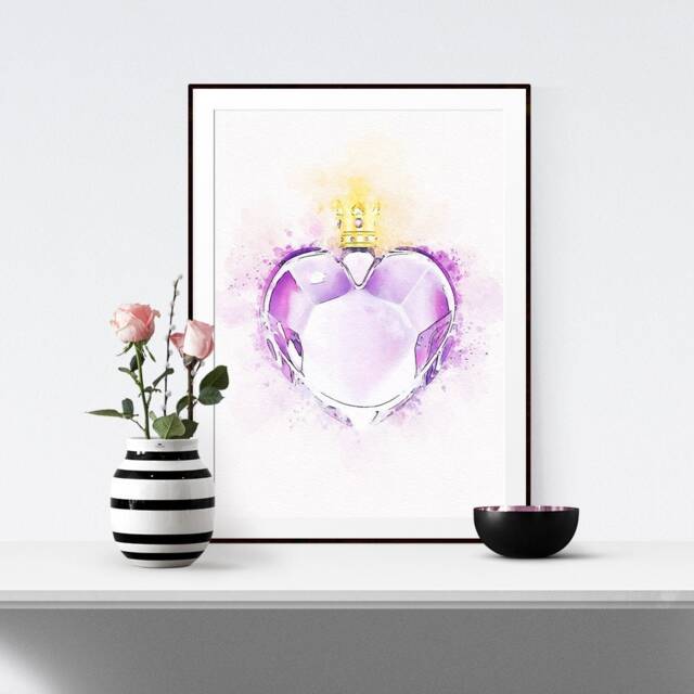 Watercolour Splash Perfume Bottle Print, Fashion Beauty Bedroom Dressing Room, Girls Gift Wall Art Home Decor 569 - image 1