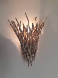 Driftwood Wall Lamp, Coastal Sconce, Organic Light Fixture