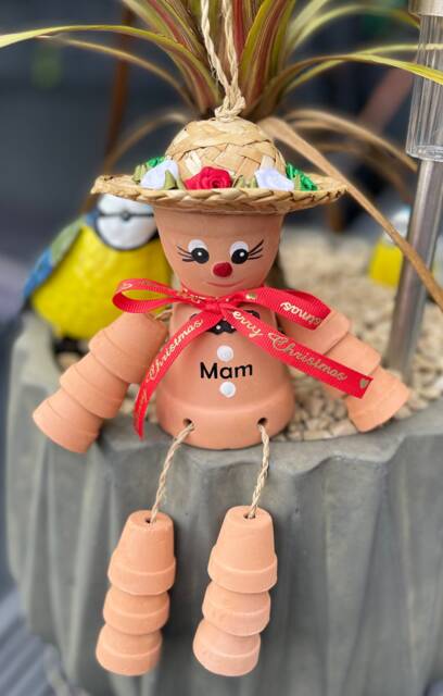 Personalised Terracotta Christmas Flowerpot People - Handmade Garden Ornament - image 1