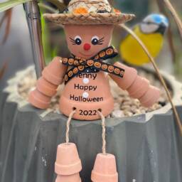 Personalised Terracotta Christmas Flowerpot People - Handmade Garden Ornament - thumbnail 3