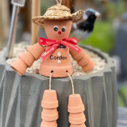 Personalised Terracotta Christmas Flowerpot People - Handmade Garden Ornament - thumbnail 2