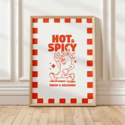 Retro Chili Pepper Kitchen Print, Funny Diner Food Art - thumbnail 1