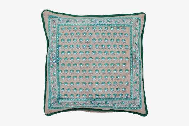 Dusty Pink Butti Cushion Cover Hand Block Printed On Organic Cotton - image 1
