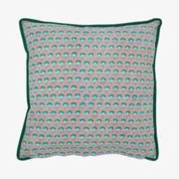 Dusty Pink Butti Cushion Cover Hand Block Printed On Organic Cotton - thumbnail 2