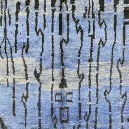 Blue Moroccan Rug Handmade Berber Wool Rug - thumbnail 4