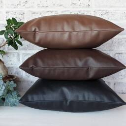 Faux Leather Pillow Cover Modern Scandinavian Home Decor - thumbnail 4