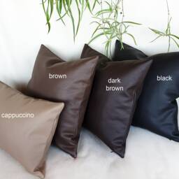Faux Leather Pillow Cover Modern Scandinavian Home Decor - thumbnail 2