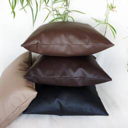 Faux Leather Pillow Cover Modern Scandinavian Home Decor - thumbnail 3