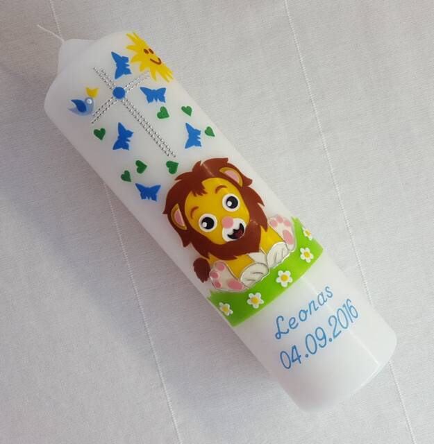 Christening Candle Baby Lion - image 1